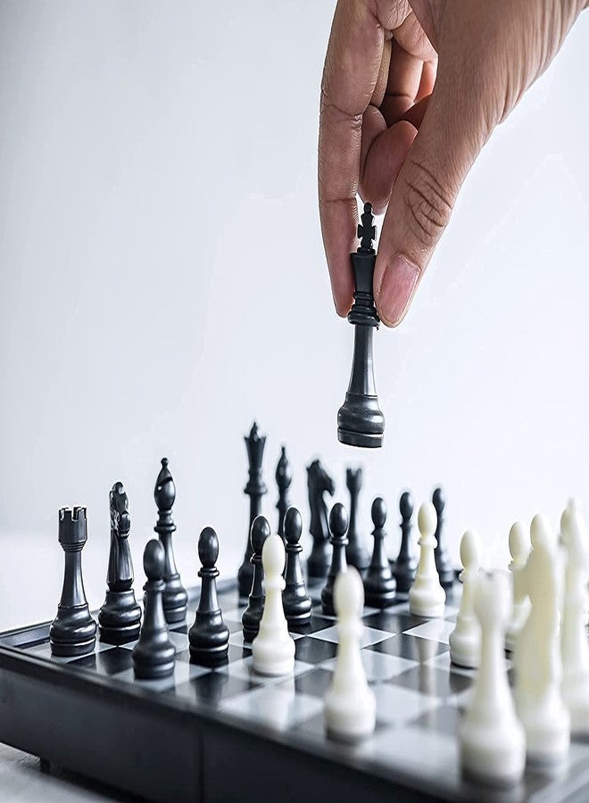 Manos Chess Board Game Set with Black and White Pieces, 32 Pieces Magnetic Chess Board Game Toy for Kids Genious Game Toy - Image 2
